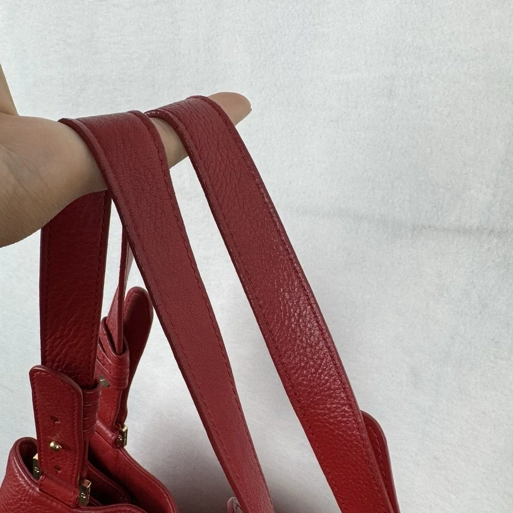 Tory Burch Red Leather Shoulder Bag Tote‎